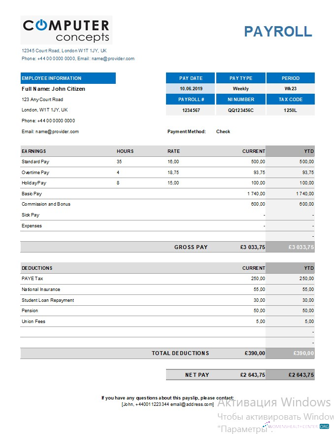 Download Computer corporation payroll template in Excel and PDF formats Photoshop template